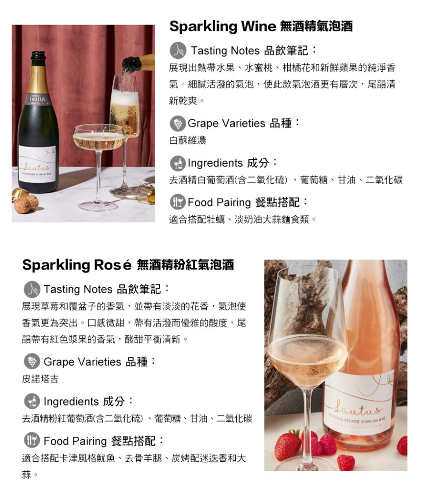 Sparkling Wine 無酒精氣泡酒,Sparkling Rosé 無酒精粉紅氣泡酒